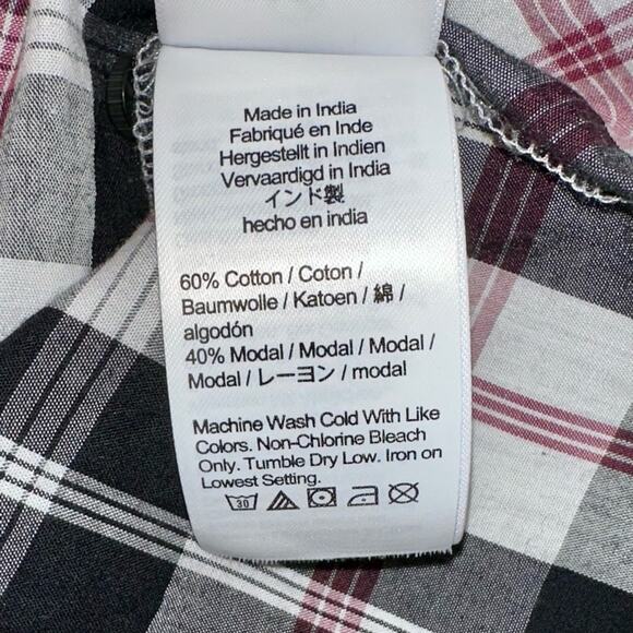 JCrew V-Neck Friday Plaid Long Sleeve Cotton Blend Top Size Medium - Picture 9 of 15